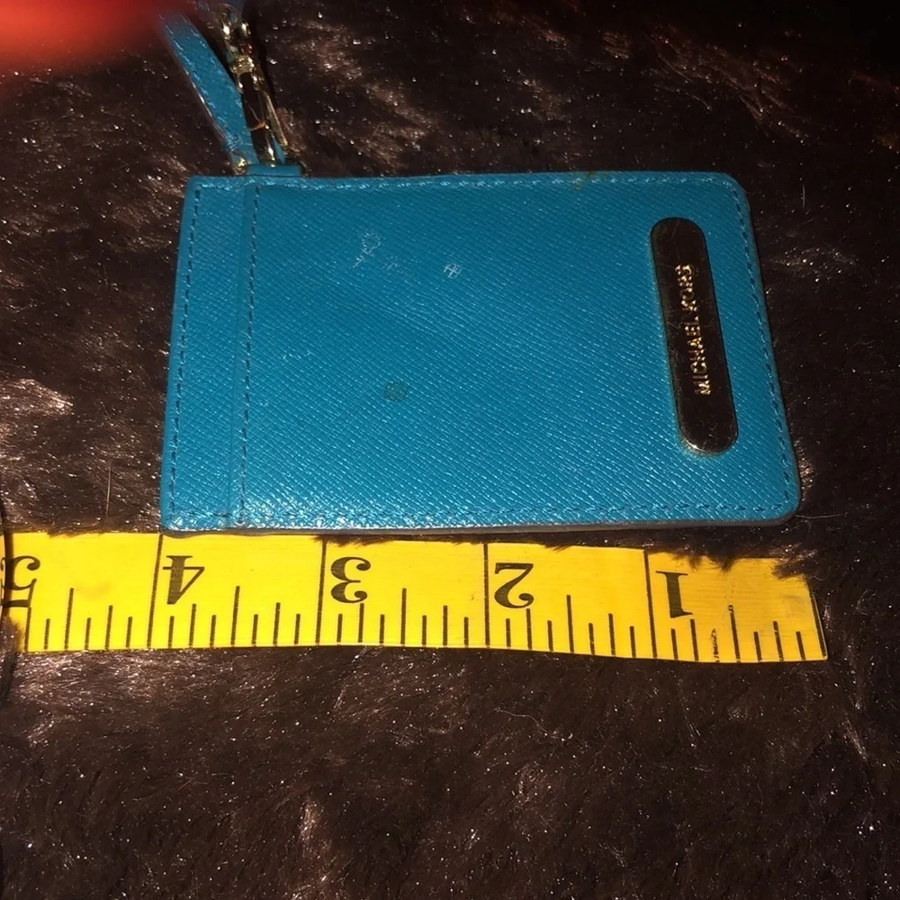 Micheal Kors  aqua blue wristlet ID card case like new